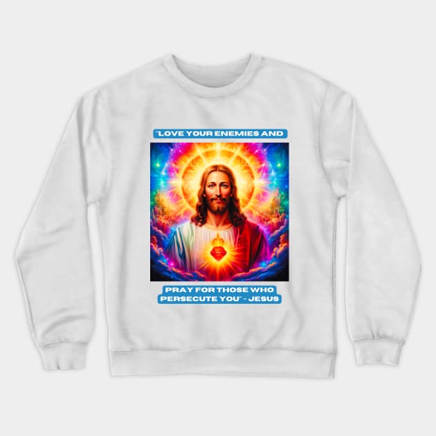 "Love your enemies and pray for those who persecute you" - Jesus Crewneck Sweatshirt by St01k@